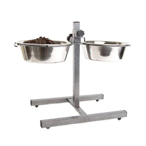 Comederos inox con soporte regulable